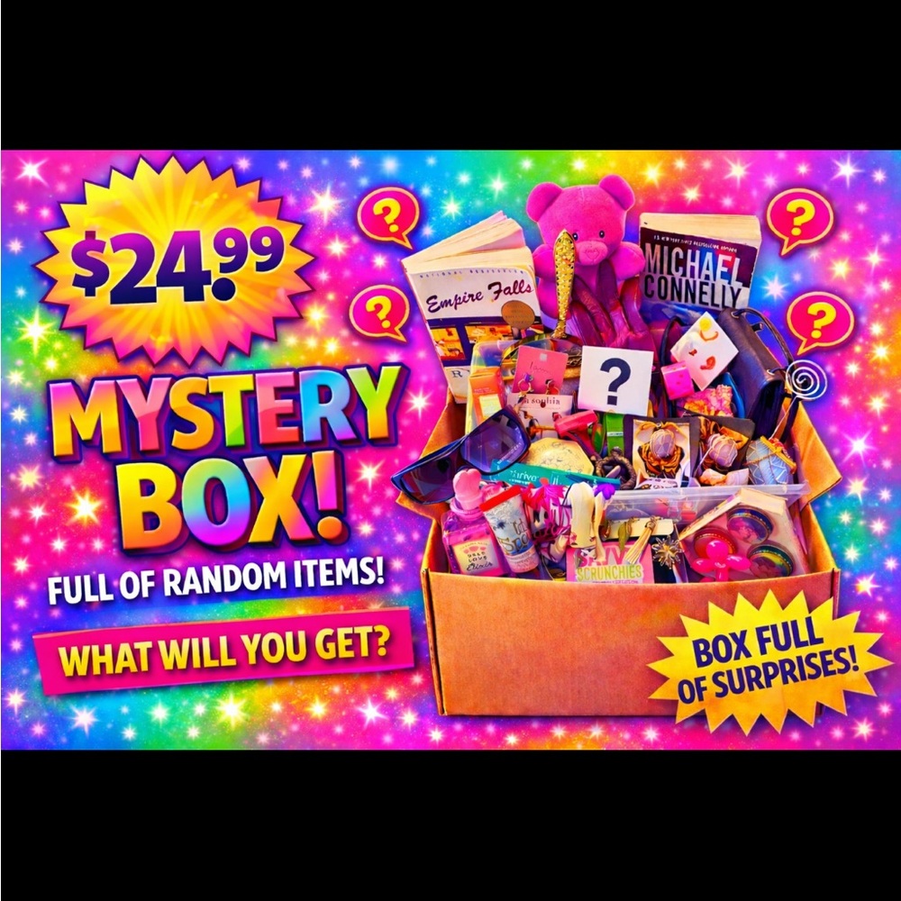 5lb MYSTERY TRINKET SMALL BOX BUNDLE ACCESSORIES PLUSH JEWELRY BOOKS MAKEUP